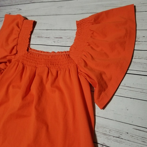 J CREW Off the Shoulder Women's Orange Top - Picture 4 of 7
